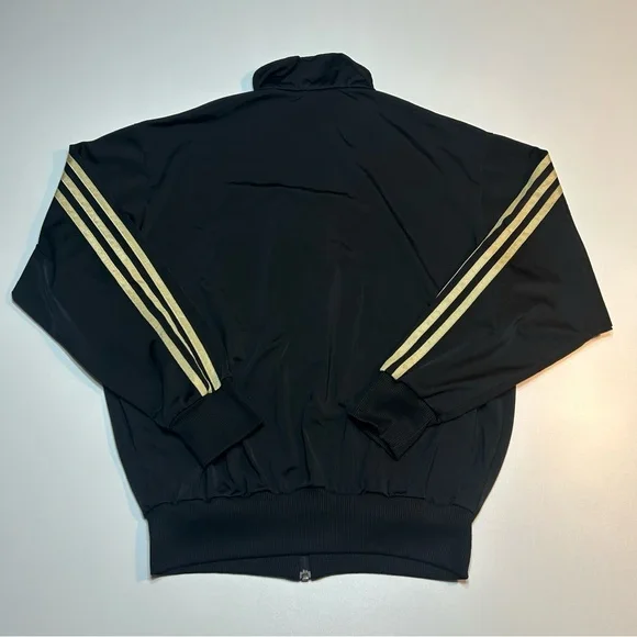 Adidas Originals Firebird Track Jacket Black Gold Trefoil Logo Size Small - Picture 2 of 6